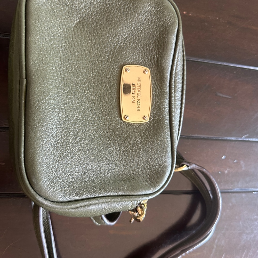 Michael Kors Green Pebbled Leather Crossbody
